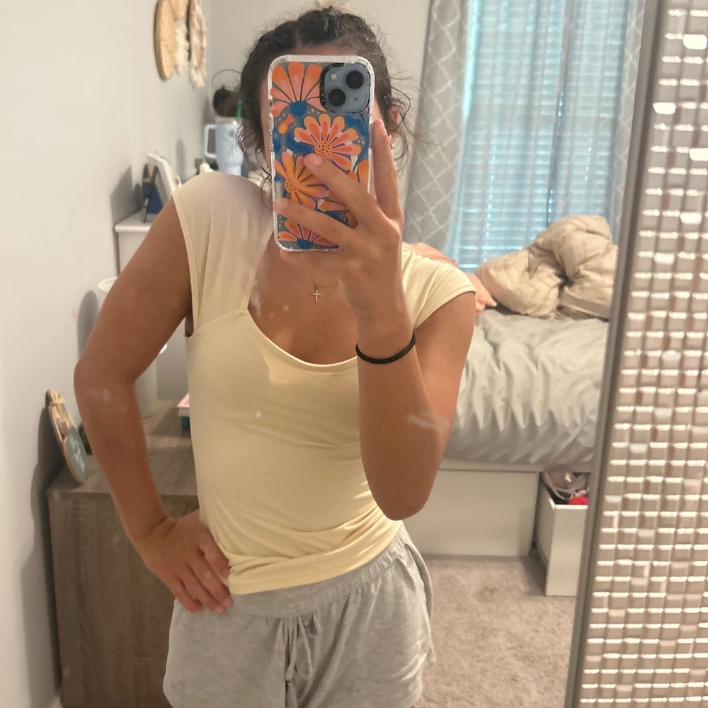 Casual cream top
